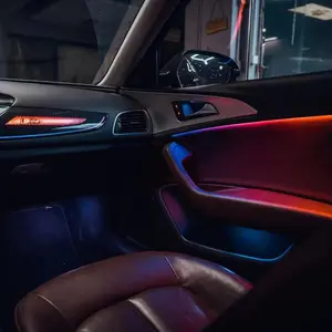 Dinamik ritim etkisi ortam aydınlatma sistemi otomotiv iç atmosfer 22 LED ışıkları 12-18year Audi a6 C7 için