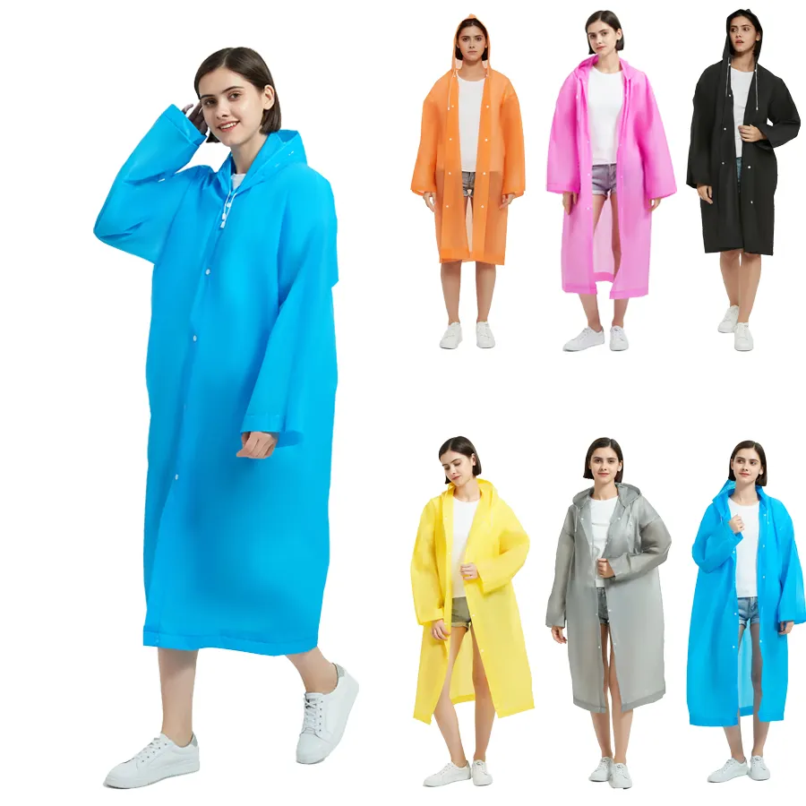 사용자 정의 로고 프린트 패키지 방수 비옷 재사용 가능한 레인 판초 레인 코트 페바 에바 레인 코트