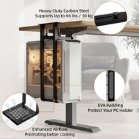 Support universel réglable pour boîtier PC, support de CPU sous le bureau avec plaque supérieure coulissante