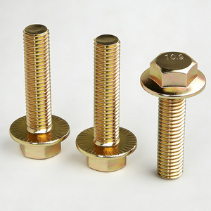 Perno de Brida Dentada DIN 6921, Acabado en Zinc Amarillo, Fijación Antivibración, Perno de Brida Hexagonal para Montaje de Motor - Product Image 2