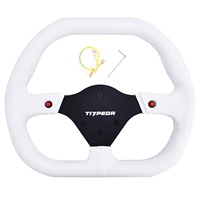Volant de course Tiypeor personnalisé de 350 mm en daim, forme en D, fond plat, style GT, connexion filaire pour PC/Smart TV, utilisation en jeu