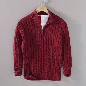 <span class=keywords><strong>Pull</strong></span> tricoté pour homme à col montant, design de <span class=keywords><strong>marque</strong></span>, grande taille, avec fermeture éclair quart de tour, pour l'hiver - Product Image 6