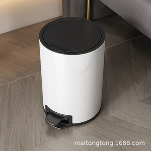 Poubelle de toilette grande capacité 12L en acier inoxydable à commande au pied avec couvercle, idéale pour le salon, la salle de bain et la cuisine. - Product Image 5