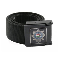 Ceinture large en nylon noir et bleu du Nigeria, 54 mm, robuste, personnalisable, avec boucle en plastique