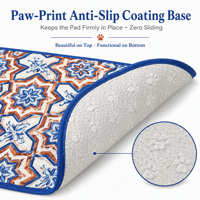 Tapis pour chien matelassé géométrique Boho, 4 couches, imperméable TPU 270g/m, noyau absorbant, antidérapant à pois, anti-fuite, écologique