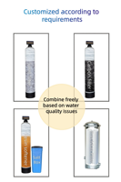 Adoucisseur d'eau industriel grande capacité 2000L/H avec filtration au sable pour la production de savon, haute efficacité, multi-tension