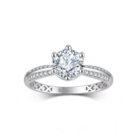 Bague de Fiançailles et de Mariage en Argent Sterling 925 Massif Plaqué Or 14K avec Moissanite VVS et Diamant de Laboratoire pour Femme – Vente en Gros, Idéal Cadeau