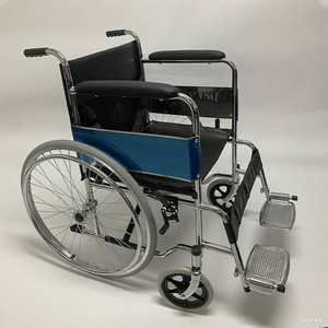 Fauteuil roulant manuel 24 pouces, pneus en PU gris, acier carbone, léger, pliable, pour usage quotidien - Product Image 3