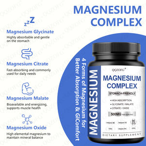 OEM Hot Sales Dreifache Magnesiumkomplex-Kapseln Magnesium glycinat, Malat und Citrat für Schlaf, Nerven und Herz gesundheit 60 Kappen - Product Image 5