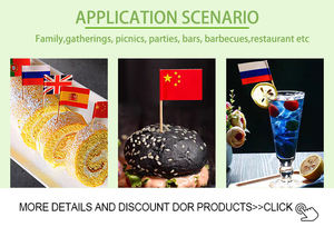 أعلام مسواك الخيزران الطبيعية القابلة للتخصيص قابلة للتحلل الحيوي للاستخدام مرة واحدة للمطعم فاتح الشهية والطعام والحلوى - Product Image 6