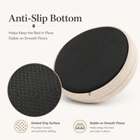 Coussin orthopédique rond pour chien en mousse à mémoire de forme, style boucle, luxueux, populaire, avec housse amovible et lavable, antidérapant, en forme de donut, vente en gros