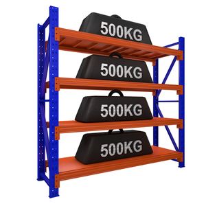 Ayarlanabilir Civatasız Çelik Raf Sistemi 4 Katlı Endüstriyel Metal Ağır Yük Palet Rafı Özelleştirilebilir Depolama Rafları 500kg Kapasite - Product Image 3