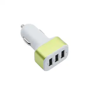 Portable 3-Port USB Car Charger Random Color Dropshipping 12V/24V 1A Quick Charging Triple Ports Auto Charger Adapter
