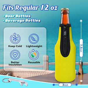 Fundas Aislantes para Botellas de Cerveza, Fundas de Neopreno Sublimadas con Cierre, Mantienen las Bebidas Frías, para Fiestas de Verano - Product Image 3