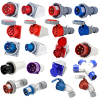 IEC 60309 Steker Listrik Kedap Air IP44 IP67 2P+E Kuningan 16A 220V Industri Diwei ABD-013