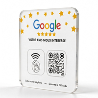 Plaque de signalisation pour avis Google d'hôtel, étanche, avec code QR NFC 13,56 MHz, interface RFID en acrylique et époxy