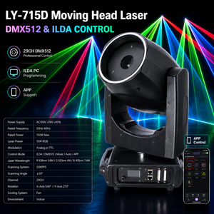 Luz Láser RGB de Cabeza Móvil en Oferta, 15W, Color Completo, ILDA DMX <span class=keywords><strong>APP</strong></span> 29CH, para DJ, Discoteca, Club Nocturno, Proyector Láser 3D - Product Image 1