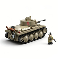 Char léger allemand 38TF et camion de terrain militaire de la Seconde Guerre mondiale, modèle de jouet en blocs de construction en plastique ABS assemblés