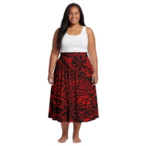 Excelente Vestido Midi con Estampado Floral Personalizado, Estilo Polinesio, Cintura Alta, Falda <span class=keywords><strong>Aloha</strong></span> para Mujer, Faldas Samoanas para Mujer - Product Image 1