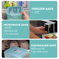 Boîte à lunch Bento Tiffin détachable double couche chauffante pour micro-ondes avec cuillère et folk pour le travail ou l'école
