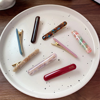Pince à cheveux en acétate géométrique pour femme, élégante et minimaliste, pince à frange faite à la main, design mignon, style Instagram