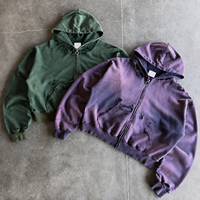 TOPSHOW Manufacturers Streetwear Custom Ripped 450 500 Gsm 100% Cotton French Terry Distressed Zip up Hoodie