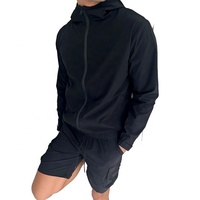 Veste d'hiver coupe-vent en toile pour homme, personnalisable, avec col montant et capuche, impression de logo personnalisée, décontractée, grandes tailles, vente en gros