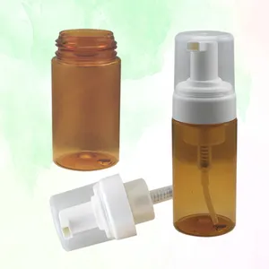 Botella redonda personalizada con bomba para lavado de cara de espuma PET, bomba de jabón líquido de espuma cosmética, botella dispensadora de espuma de plástico, botella de espuma de plástico, al por mayor