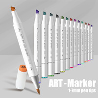 Set de Marcadores Dobles Profesionales para Artistas, a Base de Aceite, 216 Colores, para Dibujo, Bocetos y Pintura, para Estudiantes y Colorear