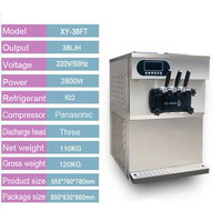 Grote capaciteit ijsmachine voor op het aanrecht, fruitwateropties, 3-smaken soft serve machine, 304 roestvrij staal, 1500W
