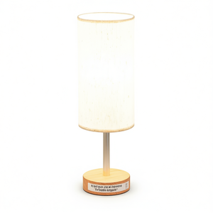 Lampe de table minimaliste avec lumière LED à intensité variable, abat-jour en tissu crème, base E26 pour chambre à coucher, charge USB, prise secteur 3 ports - Product Image 1