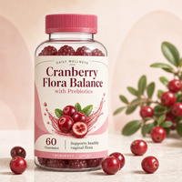 Gummies Probiotiques pour la Santé Urinaire et l'Équilibre du pH, Soutien Intestinal pour Femmes, 60 Gummies (2 par Jour), OEM ODM HALAL