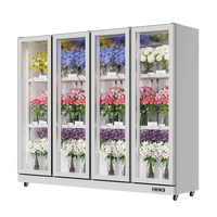Refroidissement par air 800L 1000L 2 portes Réfrigérateur commercial pour présentoir de fleurs fraîches Réfrigérateur de stockage pour fleuriste