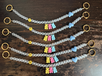 Pendentif Ourson Gommeux Adorable, Breloque de Sac Perlée avec Cœur Souriant, Accessoire de Sac Couleur Bonbon Kawaii pour Femmes et Filles