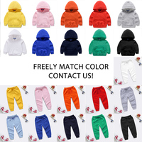 Conyson Bunte Kinderkleidung Herbst Langarm Baumwolle Kapuzenpullover Kinder Outfits Trainingsanzug Kleinkind Jungen Sweatanzug