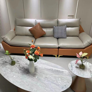 Ensemble de canapés de bureau en cuir synthétique noir moderne de haute qualité, mobilier de bureau - Product Image 3