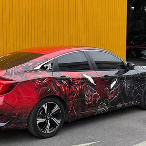 Rouleau de film adhésif auto-cicatrisant pour carrosserie, motif anime personnalisé, 1,52 x 17 mètres, vente chaude, décoration de voiture Venom - Product Image 1