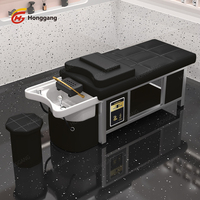 Fauteuil de massage professionnel pour salon de coiffure avec station de lavage de tête, vapeur, hydrothérapie et lit de shampoing pour massage thaïlandais