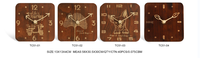 Horloge de table silencieuse carrée en bois, design personnalisé, pour la maison ou le bureau