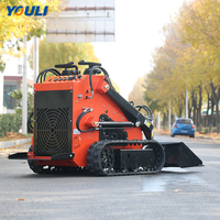 Youli mesin penggerak bumi Backhoe Mini kecil yang dapat ditarik mesin penggerak truk roda selip taman kecil
