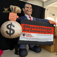 Homme d'affaires gonflable personnalisé avec sac à monnaie, ballon géant gonflable représentant un capitaliste pour activité publicitaire