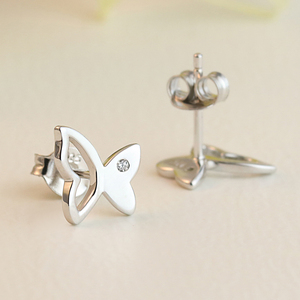 Tonglin argent 925 boucles <span class=keywords><strong>d</strong></span>'oreilles papillon sterling simples <span class=keywords><strong>clous</strong></span> <span class=keywords><strong>d</strong></span>'usure quotidienne des bijoux pour les filles - Product Image 3