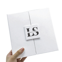 Boîte à bijoux de luxe à fermeture magnétique, double porte, emballage cadeau en papier avec logo