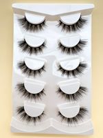 Vente en gros 5 paires de cils de renard 3D naturels pleine bande faux cils de vison yeux de chat faux cils