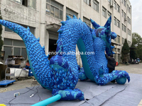 Dragon gonflable bleu géant Décoration corps long Modèle de dragon chinois Cartoon gonflable