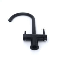 Robinet de cuisine noir mat, eau chaude, eau froide et distributeur d'eau gazeuse, distributeur de soda, acier inoxydable, robinet mélangeur de cuisine 5 en 1