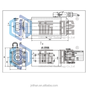GDZ120 * 103 gdz ER32 4.5kw 18000RPM แกนหมุนระบายความร้อนด้วยอากาศสำหรับเครื่องเราเตอร์สปินเดิลมอเตอร์ - Product Image 6