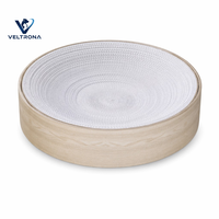Bac à gratter rond pour chat en carton ondulé imitation bois avec coussin central remplaçable, vente en gros