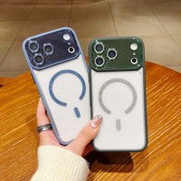 Coque de téléphone magnétique de luxe scintillante avec diamants pour iPhone 17, 16, 15, 14, 13, 12 – Accessoire de téléphone Bling pour fille, compatible iPhone 17 Pro