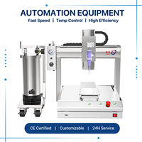 Machine de distribution de colle à axe rotatif avec commande 4 axes et chargement manuel du gabarit